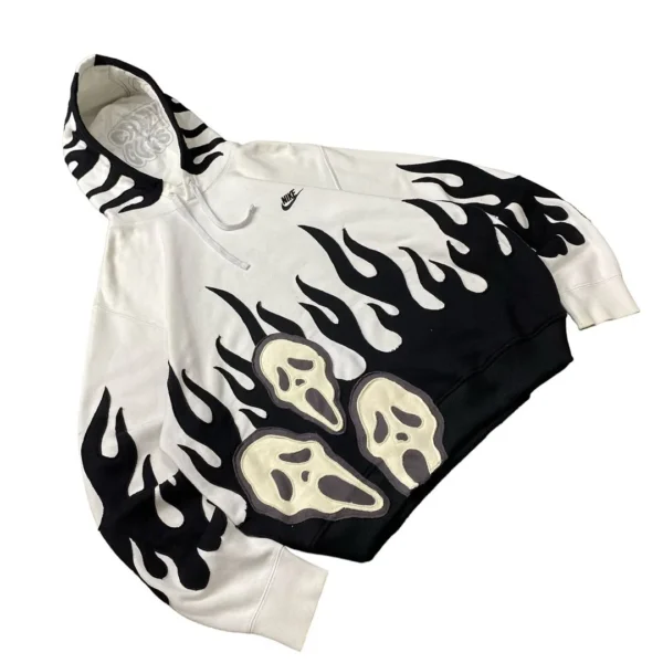 Re-worked Nike hoodie 🇺🇸 " Burning ghost " - Image 3