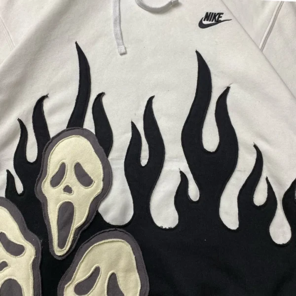 Re-worked Nike hoodie 🇺🇸 " Burning ghost " - Image 4