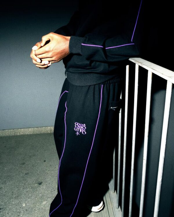 Black Tracksuit with Purple Detailing - Image 4