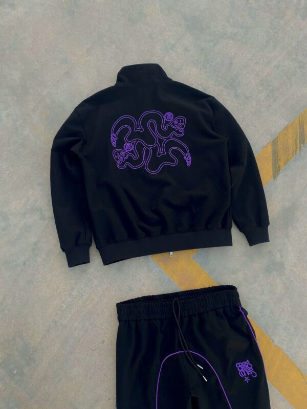 Black Tracksuit with Purple Detailing - Image 6