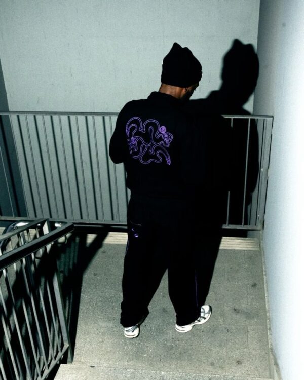 Black Tracksuit with Purple Detailing - Image 3